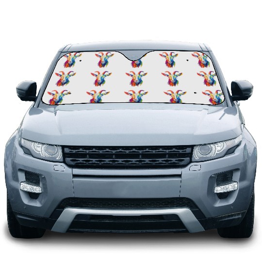 Goat Colorful Animal Illustration Car Sun Shades