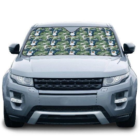 Penguin barbell workout fitness bodybuilder gym Car Sun Shades