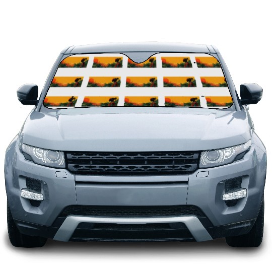 Digital Warrior: Tropical Twilight Car Sun Shades