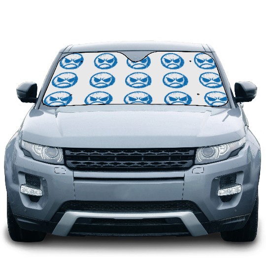 Cool Blue Angry Face Car Sun Shades