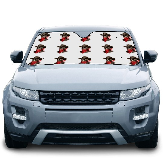 Cowboy Skeleton Skull Bandit Car Sun Shades
