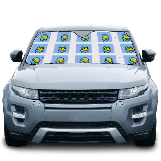 Pixel Alien golden mask Car Sun Shades