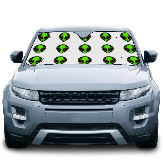 Green Alien Car Sun Shades