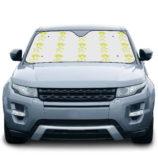 Pirate Stick Figure Car Sun Shades Distressed Yellow