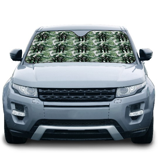 Trees Winter Autumn Forest Halloween Silhouette Car Sun Shades