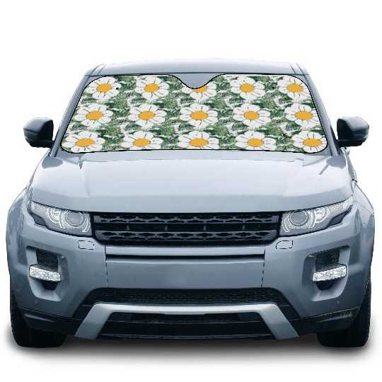 Beautiful White Daisies Flowers Spring Summer Fun Car Sun Shades