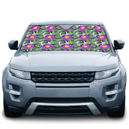 Small Daisy Flower Purple Decorative Nature Design Car Sun Shades