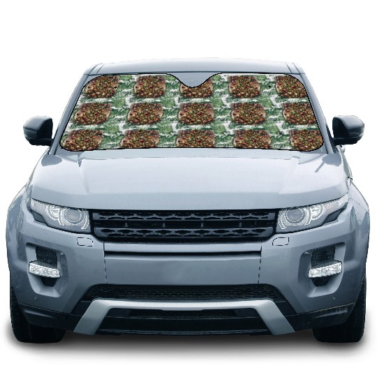 Sparkling Christmas Lights on Pine Tree Car Sun Shades