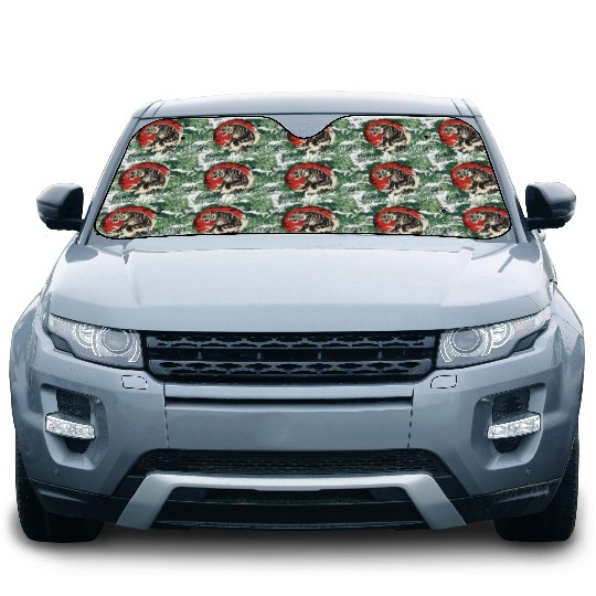 Japanese tiger with wave Car Sun Shades