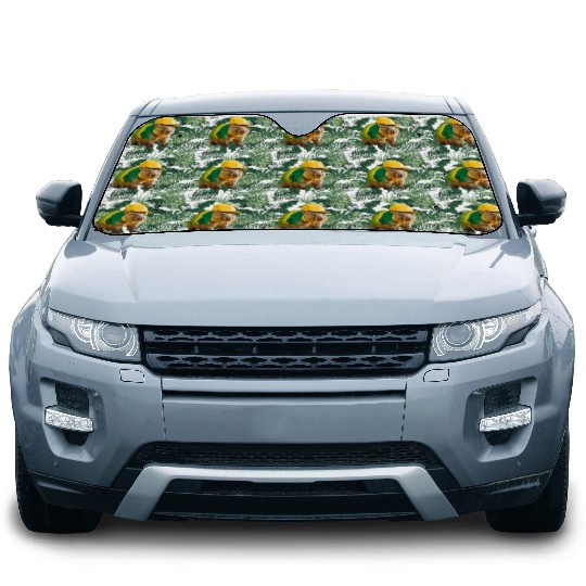 Green and Gold Wombat 2 Car Sun Shades