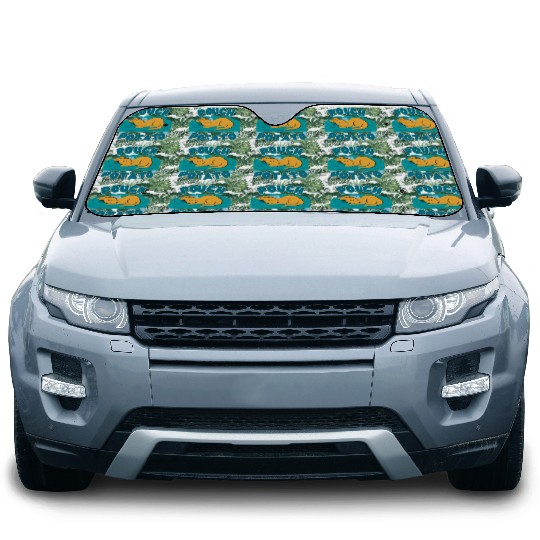 Pouch Potato Funny Cute Sleepy Kangaroo Car Sun Shades