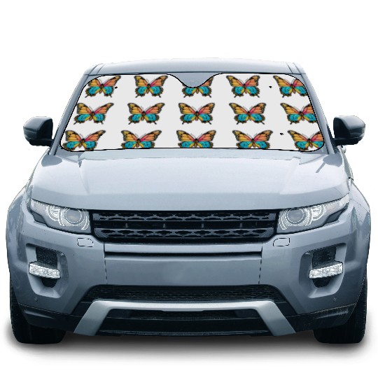 Colorful beautiful Butterfly Car Sun Shades