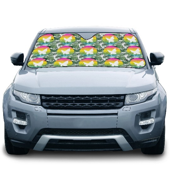 Vibrant Butterfly Car Sun Shades