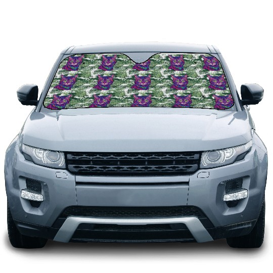 psychedelic cat illustration Car Sun Shades