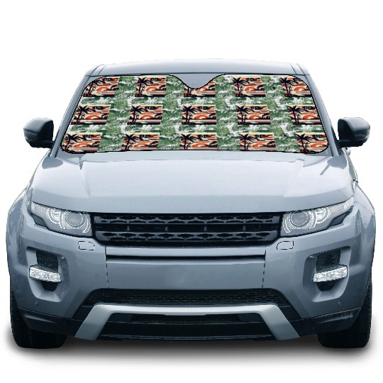 Twilight Palm & Factory Scene Car Sun Shades