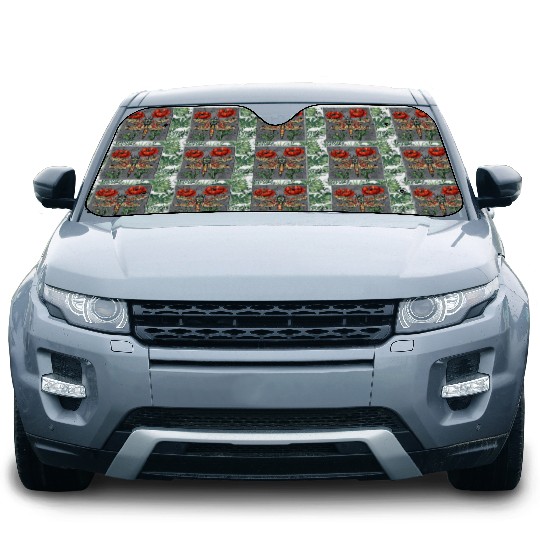 Dragonfly stained glass design vibrant poppy eye Car Sun Shades