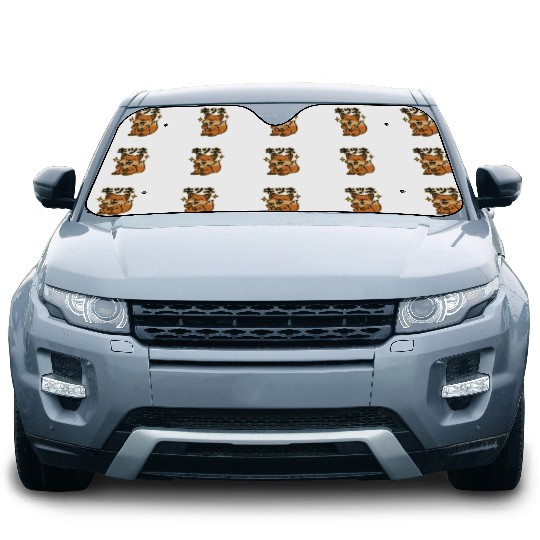 Laughing Red Fox Japanese Car Sun Shades