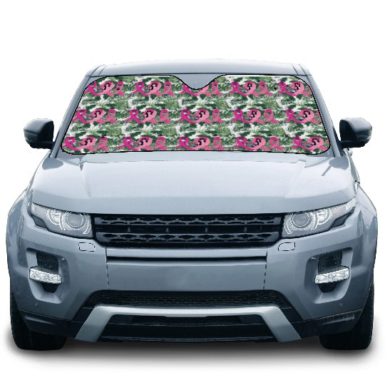 Floral Breast Cancer Awareness Ribbon Car Sun Shades