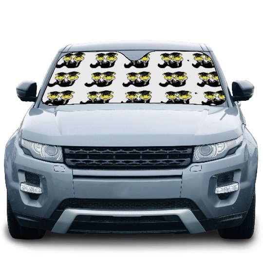 2 Caterpillar school graduation passed two College Car Sun Shades