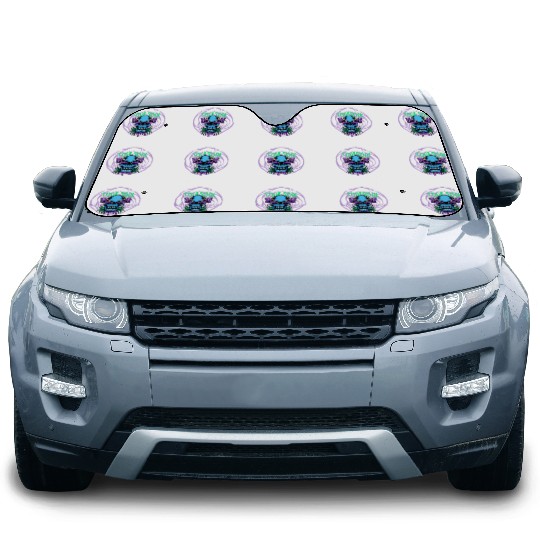 Psychedelic Rock Skull Design Car Sun Shades