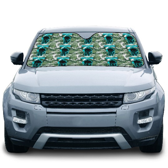 Neon Book Lover Character Car Sun Shades