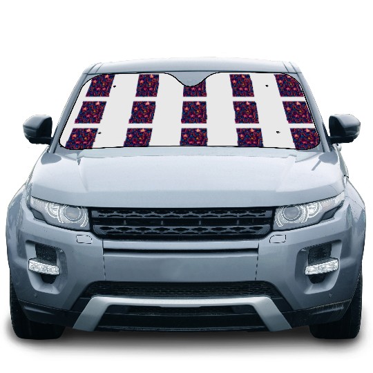 Neon Starburst Cosmic Pattern Car Sun Shades