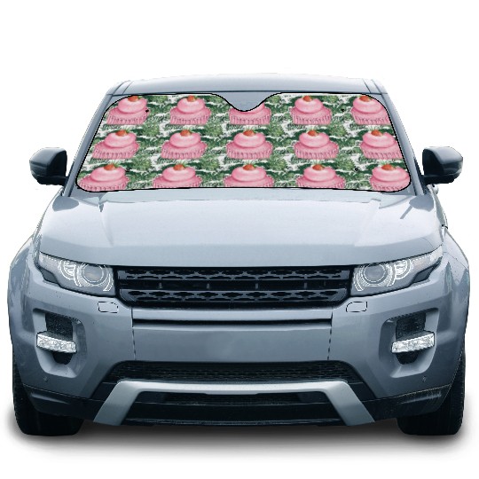 Strawberry Pink Pastry Design Car Sun Shades