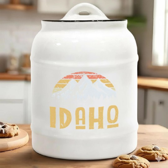 Vintage Retro Id Idaho Us Mountain State Ceramic Cookie Jars