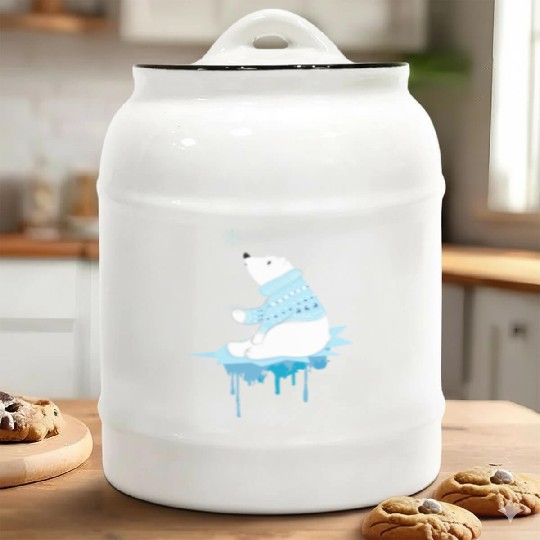 Polar bear with snowflakes Ceramic Cookie Jars
