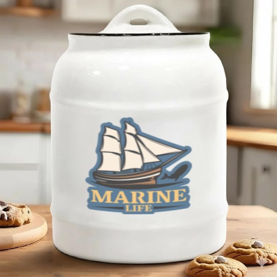 marine life logo Ceramic Cookie Jars