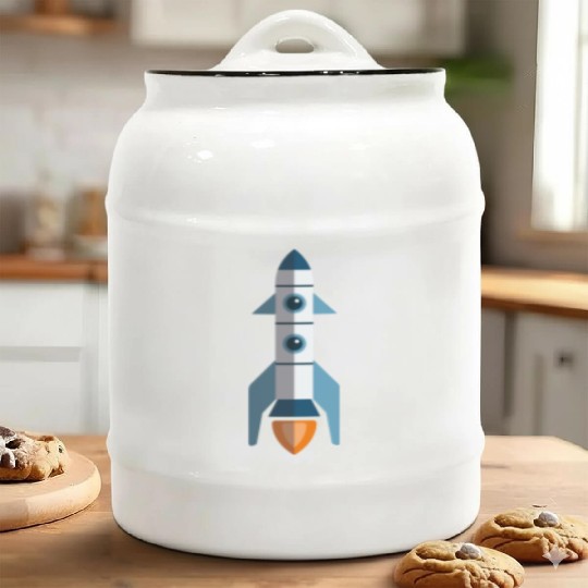 rocket ship Ceramic Cookie Jars