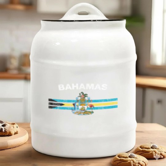 Bahamas Flag Ceramic Cookie Jars - Bahamas Emblem & Bahamas Flag