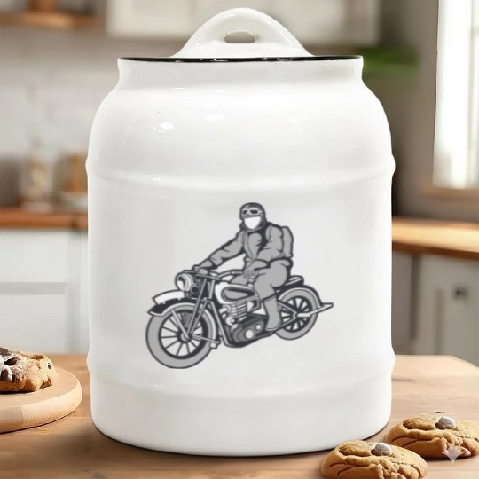 Motorcycle Ceramic Cookie Jars