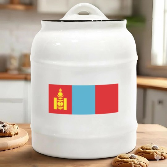 flag mongolia Ceramic Cookie Jars