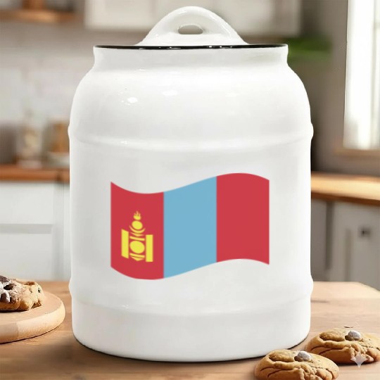 flag mongolia Ceramic Cookie Jars