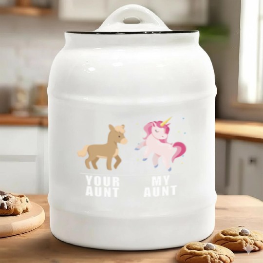 Your Aunt My Aunt Unicorn Ceramic Cookie Jars