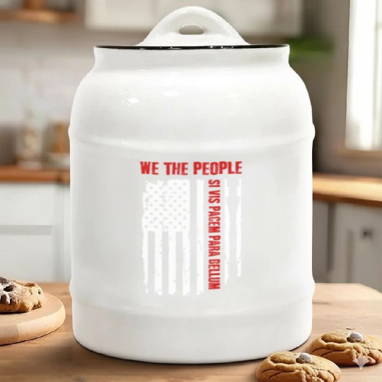 We The People Si Vis Pacem Para Bellum Ceramic Cookie Jars