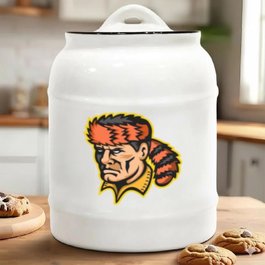 Davy Crockett Mascot Ceramic Cookie Jars