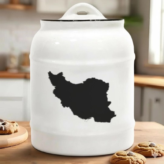 Iran map silhouette Ceramic Cookie Jars