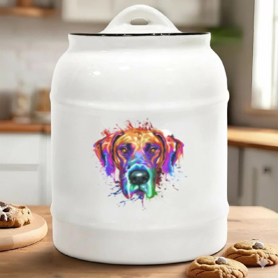 Great Dane Splash Art Ceramic Cookie Jars