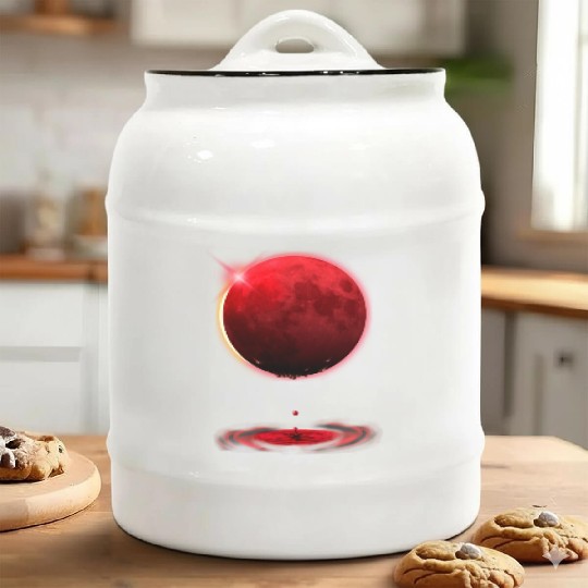 Vampire werewolf blood red moon eclipse Ceramic Cookie Jars