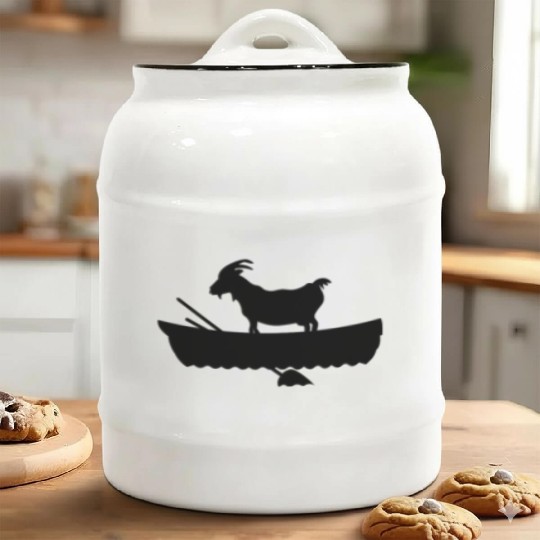 goat in a boat Ceramic Cookie Jars