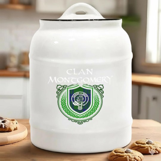 Montgomery Surname Scottish Clan Tartan Crest Badg Ceramic Cookie Jars