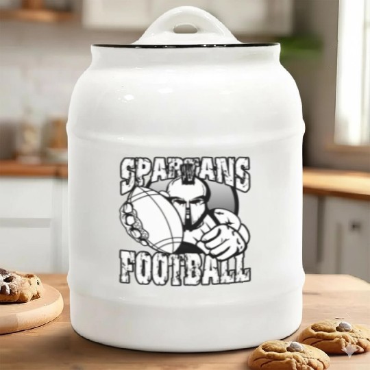 Spartans Football Homecoming Sports School Pride Ceramic Cookie Jars