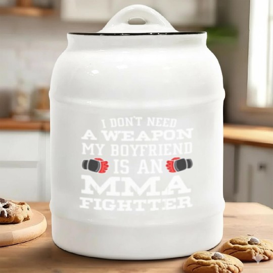 MMA Girlfriend Boyfriend Is Fighter Pride Ceramic Cookie Jars