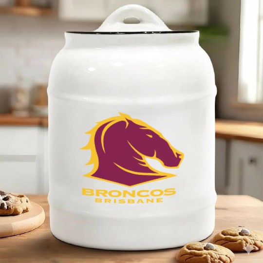 BRISBANE BRONCOS NRL TEAM LOGO PET TANK CAT OR DOG Ceramic Cookie Jars