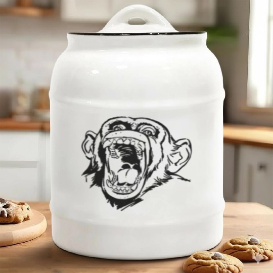Angry monkey face Ceramic Cookie Jars
