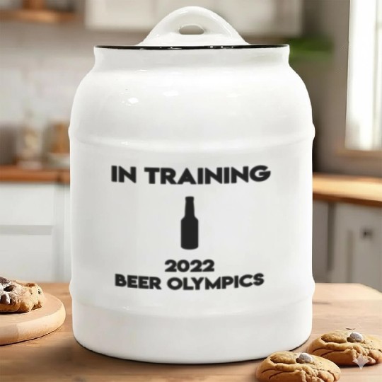 In Training 2022 Beer Olympics Ceramic Cookie Jars