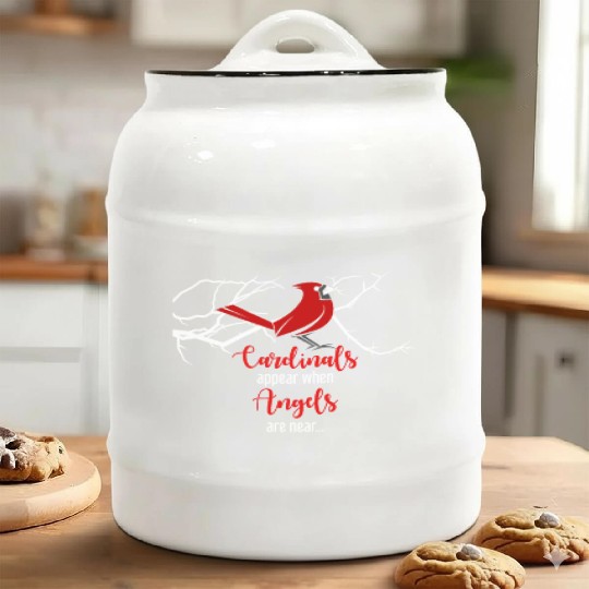 Cardinals Appear When Angels Are Near Bird Animal Ceramic Cookie Jars
