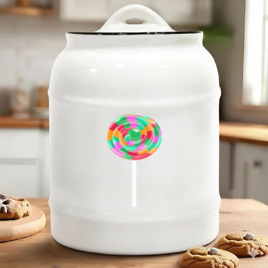 Lollipop Stick Swirl Sweet Candy Ceramic Cookie Jars